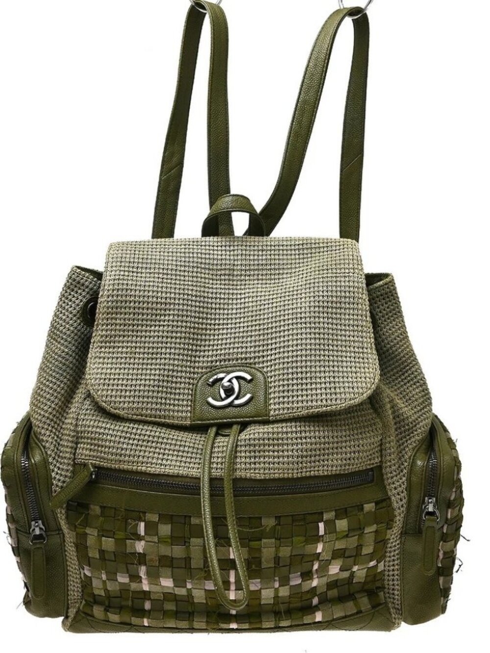 Chanel Khaki Canvas Cuba Pocket Backpack